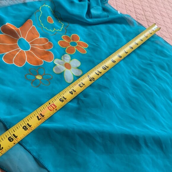 Aqua - Pareo Sarong Short Chiffon Bathing Suit  Beach Wrap - Semi-sheer - Picture 5 of 7